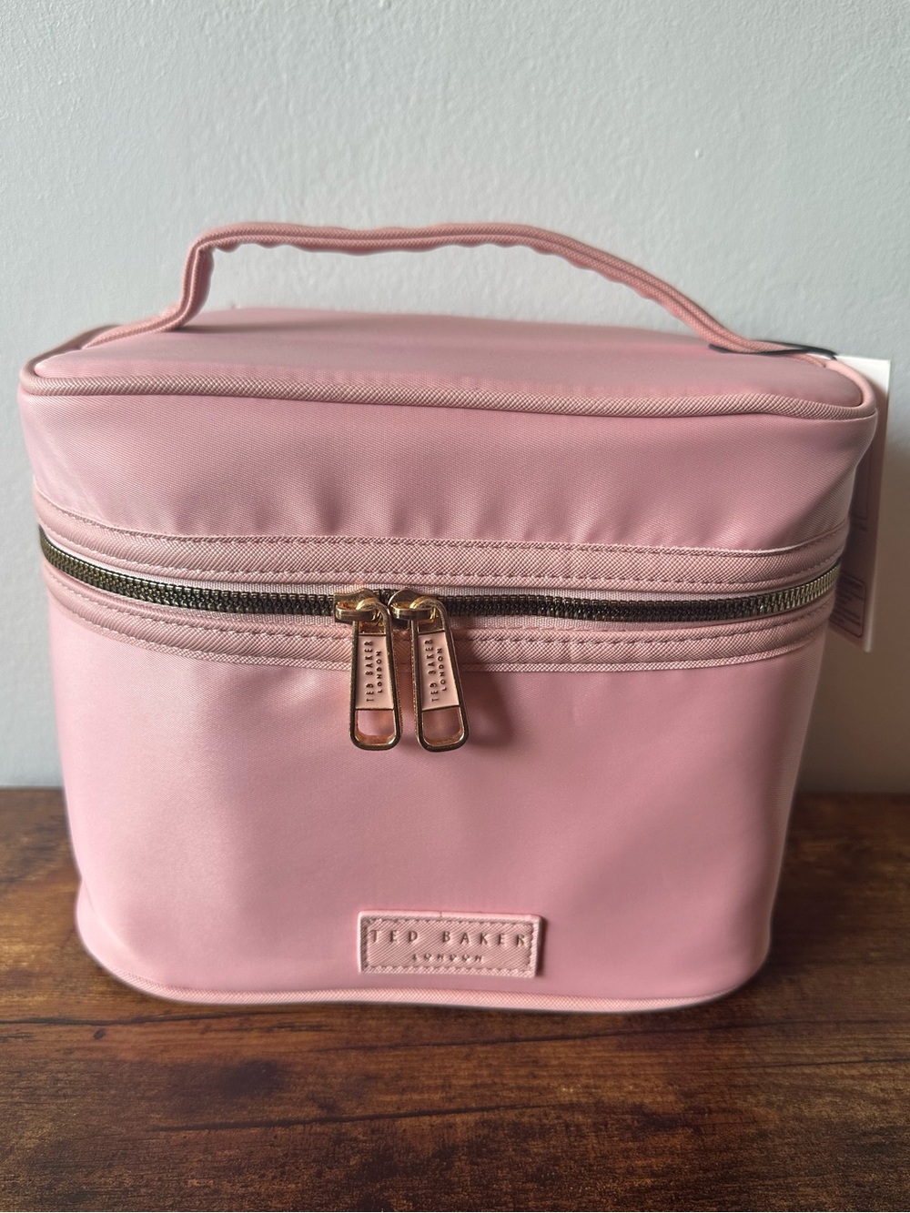 Ted Baker Blush Pink Structured Cosmetic Toiletry Case with Floral Interior NWT